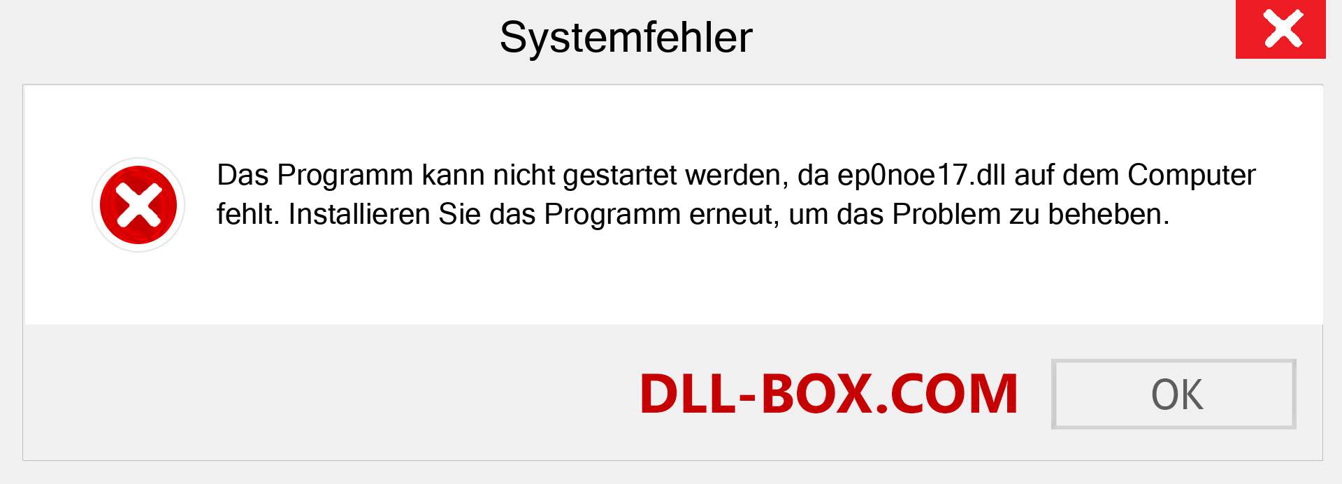 ep0noe17.dll-Datei fehlt?. Download für Windows 7, 8, 10 - Fix ep0noe17 dll Missing Error unter Windows, Fotos, Bildern